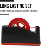 Lichamp 2 Pack Desktop Tape Dispenser Holder with Large 3 Inch Core for Masking, Heat Transfer Sublimation, Painters, Freezer and Kitchen Tapes, 0228BK