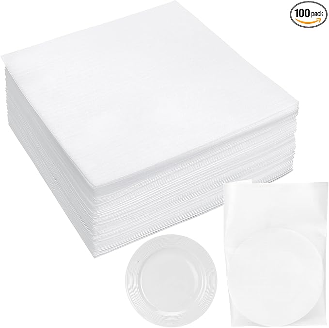 50Pack Foam Pouches,14" X 14" Dish Packing Foam Cushion Foam for Packing Dishes and glasses Moving Foam Wrap Pouches Packing Supplies for Moving