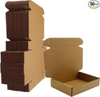 7x5x1.5 inch Small Shipping Boxes 50 Pack, Brown Corrugated Cardboard Mailer Boxes Bulk for Packaging Business Mailing Gift， Mini Mailer Boxes for Packaging Supplies Business Present
