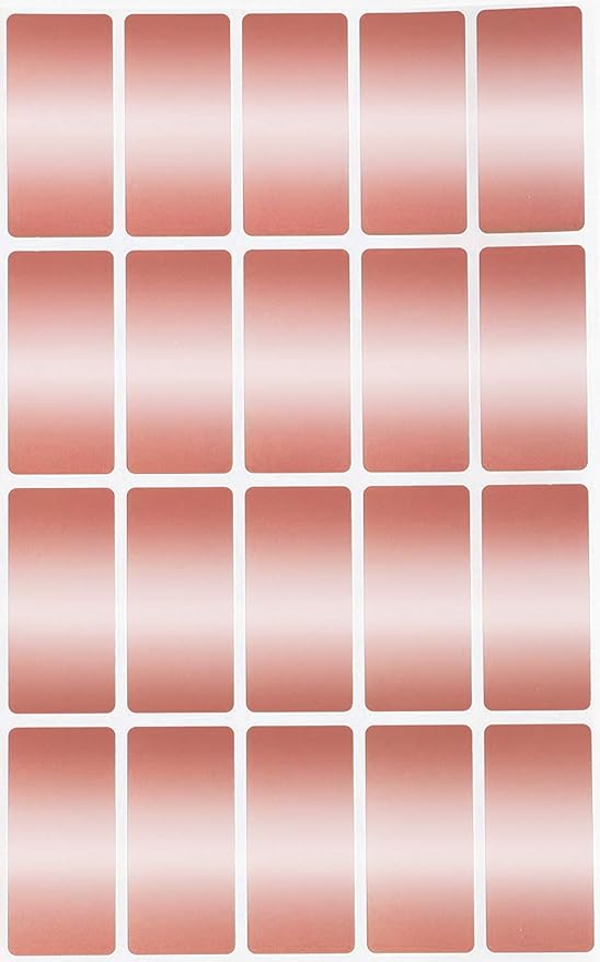 Royal Green Metallic Adhesive Rectangles 40mm x 19mm (1.57 inch x 0.75) Rose Gold Labels 1000 Pack