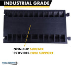 Kable Kontrol Atlas Heavy Duty Cable Protector Ramp - 3 Channel - 1 Pc - 36” Long Black & Yellow – 44000 Lbs Capacity - Rubber Speed Bump Wire Protector Cord Cover – CP9986