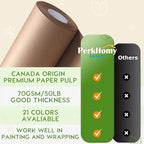 PerkHomy 24" x 2,400" (200') Brown Kraft Paper Roll for Craft Bulletin Board Paper Art Table Covering Crafting Gift Wrapping Bouquet Packing Parcel 70GSM 50LB (Brown, 24" x 200')