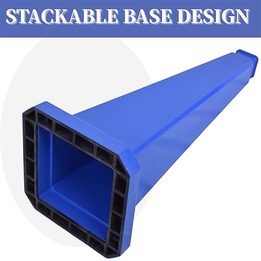 BESEA 6 Pack 28" Bright Blue Traffic Safety Cones with Weighted Base, High-Visibility Parking Cones for Driveways, Business Parking Lots, Garages, Indoor/Outdoor Use