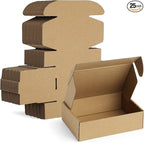 Famagic Small Shipping Boxes - 25 Pack 9x6x2 Inches Brown Corrugated Cardboard Mailer Boxes for Small Business, Mailing Boxes for Packaging, Bulk