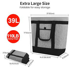Insulated Reusable Tote Bag for Grocery Shopping for Women, Insulated Pizza/Food Delivery Bag to Keep Food Cold/Hot, Waterproof PRO, Grey, 1PK