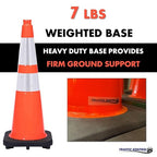 380 Pack 28" Inch Orange Traffic Safety Cones with Dual Reflective Collars - High Visibility Industrial Pylons Traffic Cones for Road, Parking Lots, Driving, Construction
