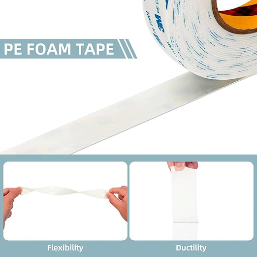 Made of 3M Double Sided Foam Tape 1'' x 16.5Ft 2 Pack, Heavy Duty PE Foam Tape Strips for Crafts Picture Hanging Poster Alarm Sensor Arts DIY Home Deco