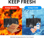 NZ home Durable 3XL PRO Insulated Cooler Bag and Food Warmer for Delivery & Grocery Shopping with Zippered Top, Blue Commercial Grade (1 Pack)