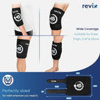 REVIX Knee Ice Pack Wrap, 45-Minute Long-Lasting Ice Pack for Knees with Ice Grid Gel Design, Reusable Gel Ice Wrap, Cold Therapy to Soothe Discomfort in the Thighs, Elbows, Calves & Legs (12" × 9.5")