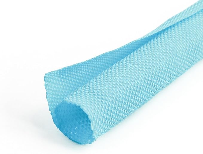 1/2 inch Split Braided Cable Management Sleeve for USB Cable Power Cord Audio Video Cable, Wire Loom Cord Protector from Cat Dog Chewing (Sky Blue, 25FT)