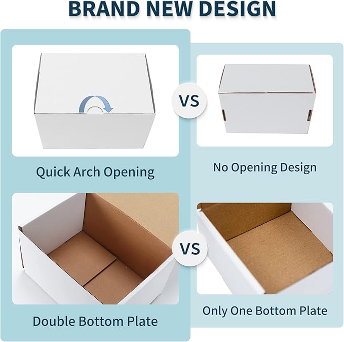 WIFTREY 10x7x5 White Shipping Boxes 20 Pack for Small Business, Small Corrugated Cardboard Boxes for Mailing, Packing