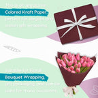 PerkHomy 24" x 1,440" (120') Wine Red Kraft Paper Roll for Craft Bulletin Board Paper Art Table Covering Crafting Gift Wrapping Bouquet Packing Parcel 80GSM 55LB (Wine Red, 24" x 120')