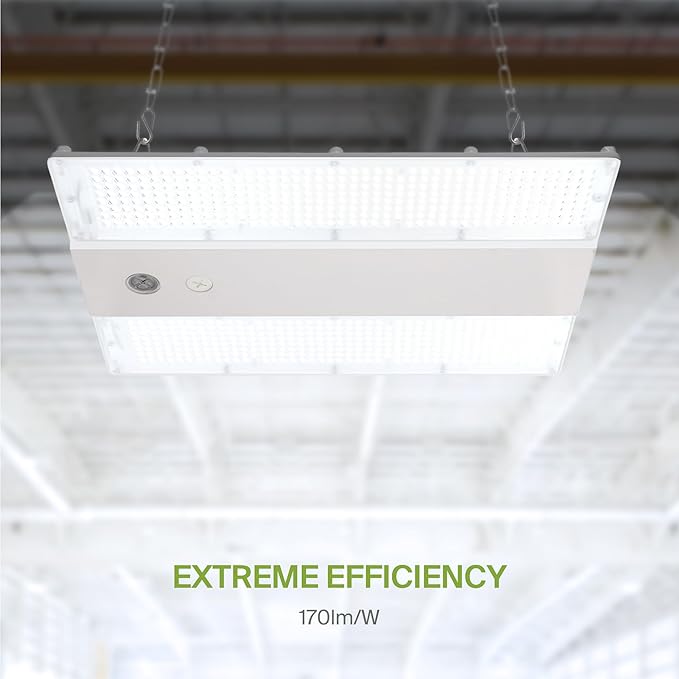 ASD LED Linear High Bay Light Fixture, Commercial Shop Lighting | 3CCT, Dimmable, Power Adjustable, DLC Premium, UL Listed | 320W 52000LM 3500-5000K 100-277V | Warehouse, Garage, Workshop Lamp | White