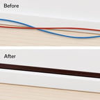 Rubber Bond TV Cord Hider Cable Protector - Strong Self Adhesive Wall Cord Cover Cable Hider - Low Profile Cable Management Wall Cord Concealer Cable Raceway (Dark Brown, 10 Feet)