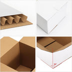 CRUGLA 12x9x6 White Shipping Boxes Set of 15, White Corrugated Cardboard Boxes for Small Business Shipping Mailing Packing