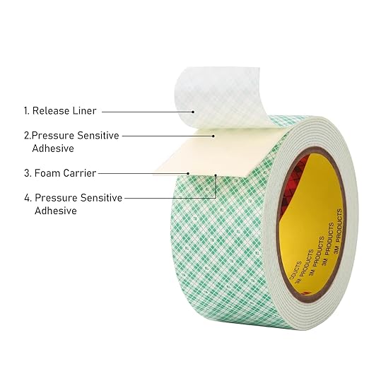 Double Sided Foam Tape 0.39" x 10Ft 2 Pack White Double Coated Urethane Adhesion Polyurethane Tape for Bonding Attaching Mounting Interior Signage Nameplates DIY Card