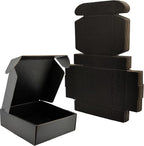 Small Black Shipping Boxes for Small Business Pack of 25-6x6x2 inches Cardboard Corrugated Mailer Boxes for Shipping Packaging Craft Gifts Giving Products
