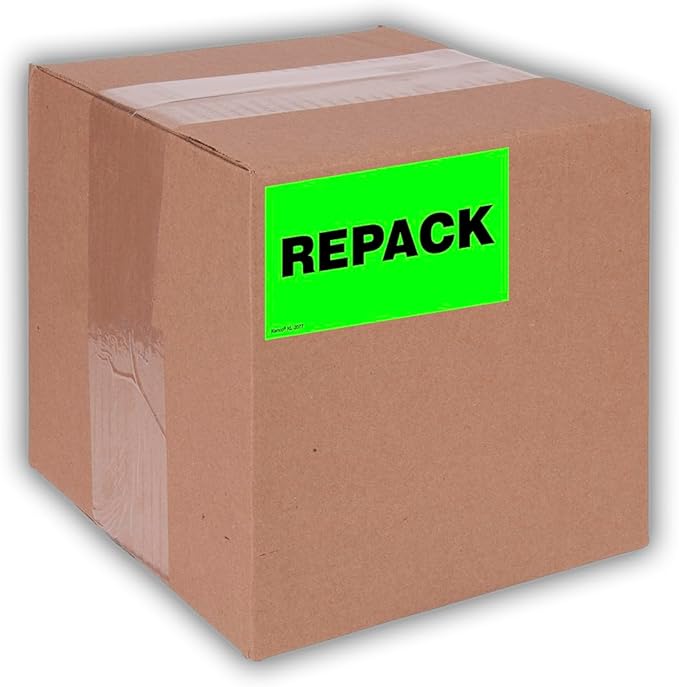 Kenco 3" X 5" Repack Fluorescent Shipping Label Stickers for Shipping and Packing - 500 Adhesive Labels Per Roll (10 Pack)