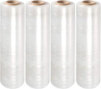 PackageZoom 256 Rolls 15" x 1500 Ft Stretch Wrap Heavy Duty, 55 Gauge High Performance Stretch Film Replaces 80 Gauge Low Films, Clear Hand Stretch Wrap