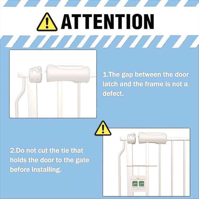 ALLAIBB Extra Wide Pressure Mount Baby Gate Auto Close White Metal Child Dog Pet Safety Gates with Walk Through for Stairs,Doorways,Kitchen and Living Room(48.03-52.76"/122-134cm)
