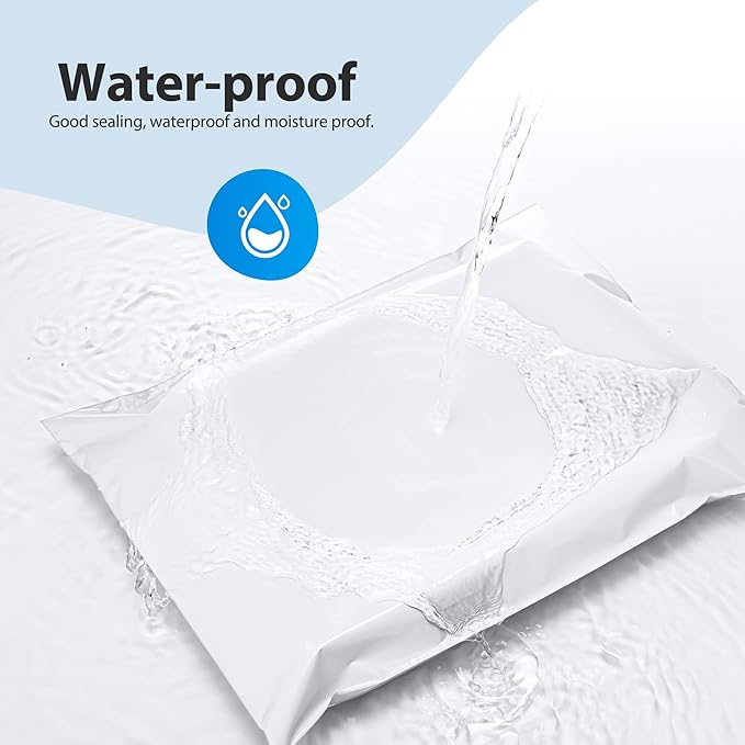 Fuxury Poly Mailers 12x15.5" 500Pcs Bulk White Shipping Bags for Clothing, Strong Adhesive Sealing Shipping Envelopes, Tear-resistant Postal Mailing Poly Bags for Books,Accessories,Business