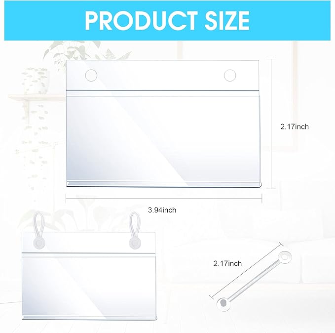 60 Pieces Wire Shelf Label Holder Plastic Basket Label Holders Clips Rack Display Price Tag Ticket Sign with Easy Button Design Lock Closure for Home Basket Market Freezer Inventory Area Closet