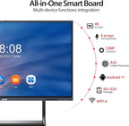 JAV Smart Board, 65'' 4K UHD Interactive Whiteboard, All in One Smartboard for Office, Digital Smart Whiteboard Built in Dual System and 13MP Camera for Classroom (Wall Mount Included)