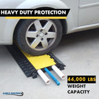 Kable Kontrol Atlas Heavy Duty Cable Protector Ramp - 3 Channel Bulk Wholesale Pallet - 30 Pcs - 36” Long Black & Yellow – 44000 Lbs Capacity - Rubber Speed Bump Wire Protector Cord Cover – CP9986