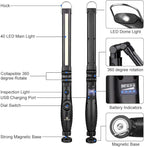 ORHOMELIFE Rechargeable LED Work Light - 750 Lumens Foldable LED Flashlight Handheld Cordless Work light with Magnetic Base, 360°Rotate, Power Indicator for Car Repair, Garage, Household (2 Pack)
