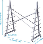 Floor Standing Lumber Horizontal Storage Rack with 7 Tiers, Heavy-Duty Metal Adjustable Arms Pallet Racking, Free Standing Bar Storage Cantilever Rack for Basement, Up to 2500 Lbs