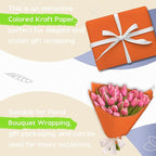 PerkHomy 48" x 2,400" (200') OrangeRed Kraft Paper Roll for Craft Bulletin Board Paper Art Table Covering Crafting Gift Wrapping Bouquet Packing Parcel 80GSM 55LB (OrangeRed, 48" x 200')