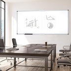 VIZ-PRO Magnetic Dry Erase Board, 72 X 48 Inches, Foldable Wall-Mounted Whiteboard with Silver Aluminum Frame & Marker Tray for School Office and Home 6' X 4'