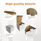 300 Pack 4x4x4'' Small Shipping Boxes, Corrugated Cardboard Mailers for Business, White (LM444-300)