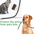 2pcs 5ft-3/4inch Black/White Cable Sleeve - Protects Cords from Pets & Organizes Wires - Modern Style - Polyester Material - Flame Retardant - Easy to Use & Cut (Black, 5ft-3/4inch)