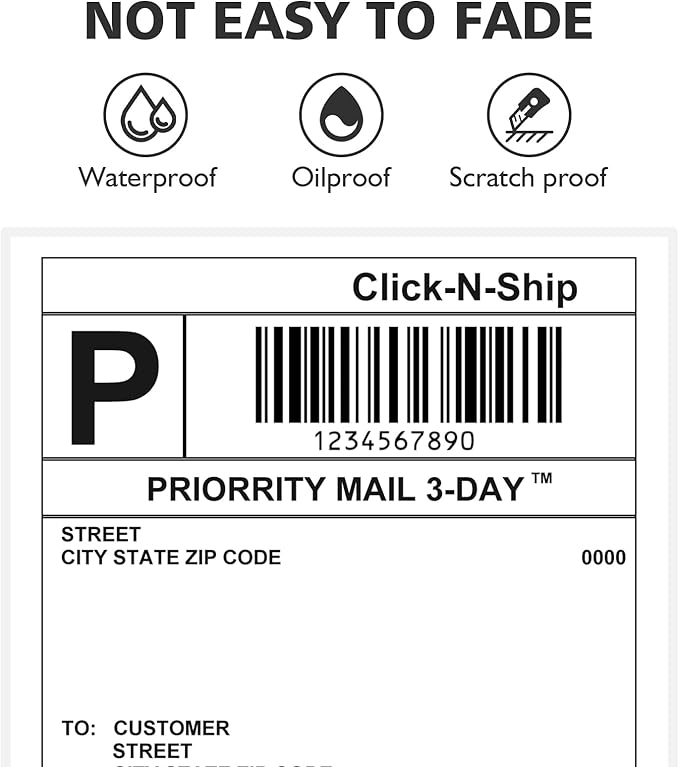 DGBDPACK Fanfold Direct Thermal Shipping Labels 4''x6'' 600 Labels/2 Stacks (300 Pcs per Stack), Compatible with Zebra Rollo Beeprt Printer Ultra Adhesive
