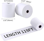 3-1/8" x 119' Thermal Receipt Paper, Pos Receipt Paper, Cash Register Rolls, Receipt Roll for 80mm Thermal POS Printer, 10 Rolls