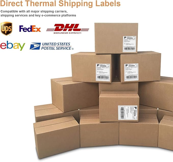 4 x 6 Inches Thermal Labels Fanfold Direct with Perforations for Thermal Printer, Permanent Adhesive Smoothly Printing Compatible Zebra/Rollo Thermal Label Printer (1000 Sheets)