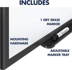 Quartet Magnetic Dry Erase White Board, 3' x 2 Whiteboard, Nano-Clean Surface Resists Ink Stains, Black Aluminum Frame (SM533B)