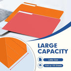 File Folder, PANDRI 220 Pack Colored File Folder, 1/3 Cut Tab, Letter Size, Assorted 12 Colors Filing Folder for Office School Business