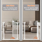 Fairy Baby Easy Step Safety Gates for Doorways Extra Wide Pet Gate for Dogs, 43.5 Inch to 48 Inch with Pressure Mounted Extention Kit, White