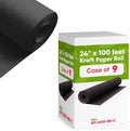 24" x 1200" (100 ft) Black Kraft Paper (Case of 9 Rolls), 45 lbs Thickness, Made in USA Kraft Paper for School, Art Colored Paper, Gift Wrapping Paper, Packing Paper for Moving
