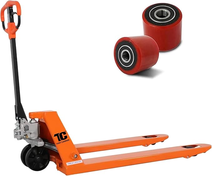 T Tory Carrier Pallet Jack, 5500 Lb. Capacity 27 x 48 Forks Mannual Pallet Truck, Hand Trucks with Replacement Load Wheels