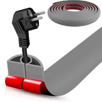 Floor Cord Cover Self Adhesive Cord Hider,10FT Cable Management, Extension Strip Protector for Wires, Prevent Cable Trips for Offices, Gyms, Exhibitions Cavity:0.3"(W) x 0.28"(H) Gray