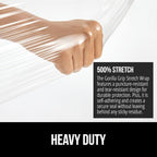 GORILLA GRIP 500% Stretch Film Heavy Duty Plastic, 2 Pack 500ft Shrink Wrap Rolls 24" Puncture Resistant, Industrial Strength for Pallet Storing, Wrapping, Moving, Packing Furniture Protection Clear