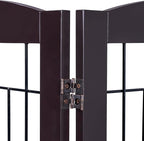 Spirich Freestanding Wire Pet Gate for Dogs, 30 inches Tall Dog Gate for The Houes, Doorway, Stairs, Pet Puppy Safety Fence,Set of Support Feet Included (Espresso, 4 Panels) ASIN: B07T8Z8NKL