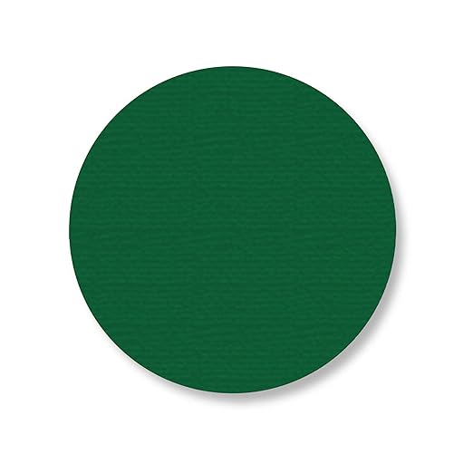 Mighty Line 3.75" Solid Dot Shaped Floor Marking Tape for Safety, Caution, Warning, Heavy-Duty, Peel and Stick, Adhesive Circle Spots, Industrial Quality, Green, Pack of 100