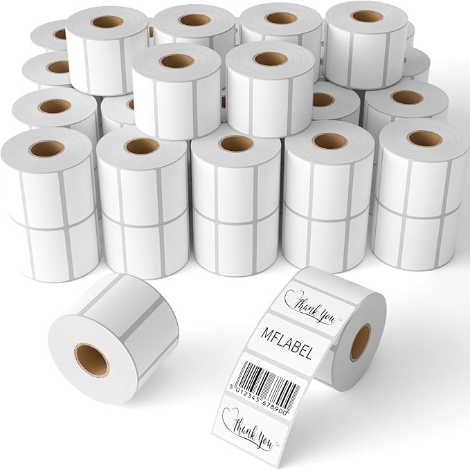 MFLABE 90 Rolls of 1000 2-1/4 x 1-1/4 Inch Direct Thermal Perforated Shipping Labels,SKU Labels