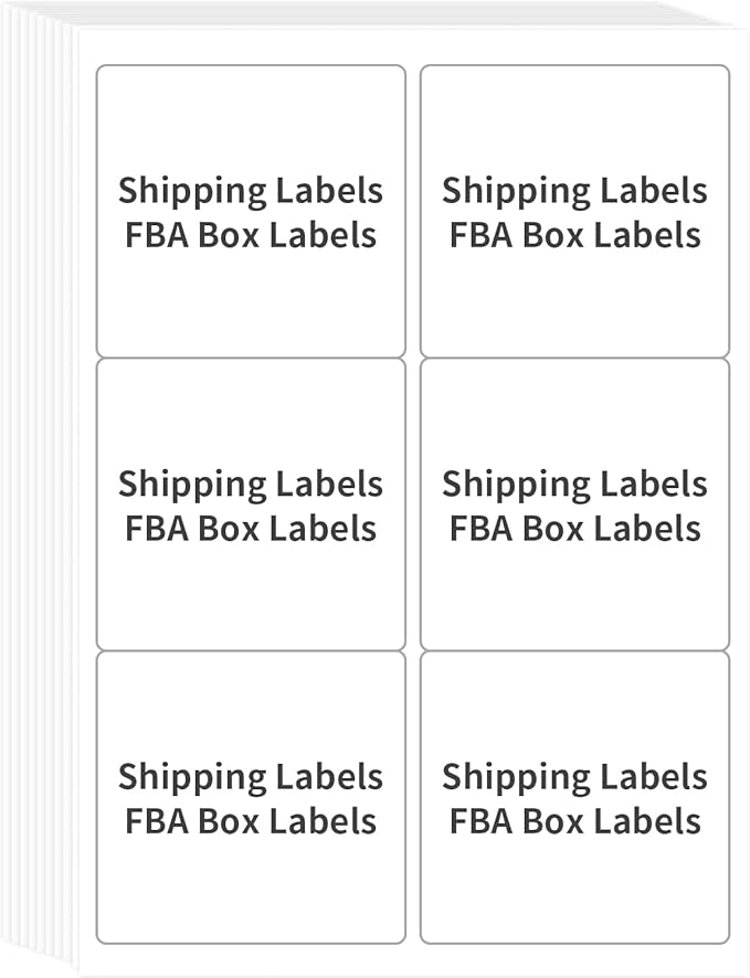 FungLam Printable Sticker Paper, 3-1/3" x 4" Shipping Address Labels 180 Blank Mailing Labels for Laser & Inkjet Printers, 6 per Page Label Stickers, 30 Sheets