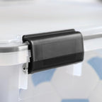 IRIS USA WeatherPro 156 Qt Storage Bins with Lids, 3 Pack, BPA-Free Plastic Gasket Box with Tight Latch and Seal, Stackable Nestable Tote Tub - Clear/Black