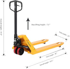 Heavy Duty Pallet Jack - 5500lbs Capacity, 3" Fork Lowered Height, Narrow Aisle Pallet Truck (71.4"), Durable Hydraulic System, 48×21" Fork